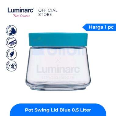 Luminarc Toples Pot Swing Lid Blue 0.5 Liter / 2 pc