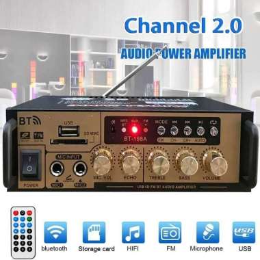TaffSTUDIO Audio Amplifier Bluetooth HiFi DSP Mic Input 2 Channel BT-198A Amplifier Headphone Xinyi 