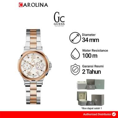 Jam tangan Wanita GC Y29002L1 Wihte Dial Stainless Steel Strap