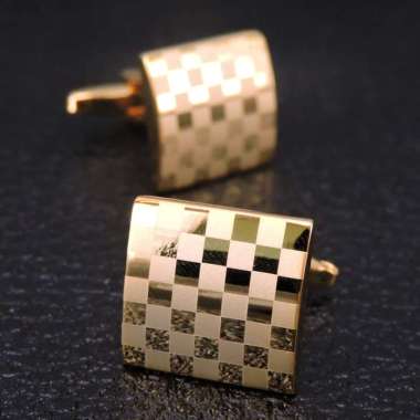 TOBIAS CUFFLINK - kancing manset kancing lengan kemeja 03 GOLD LSR LATTICE