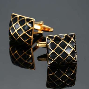TOBIAS CUFFLINK - kancing manset kancing lengan kemeja 12 GOLD SILVER MESH