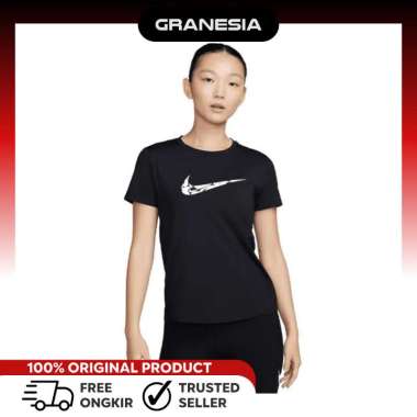 NIKE One Swoosh Women's Dri-FIT Short-Sleeve Running Top FN2619010|Kaos Olahraga Lari Fitness Wanita