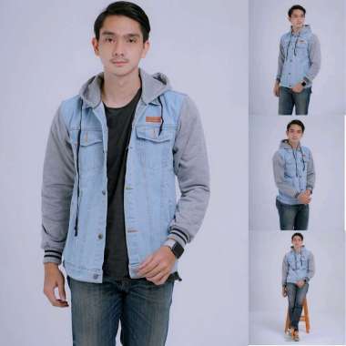 Jaket Jeans BOY Jaket Jeans Raglan Kombinasi Bioblitz Abu XXL/STD