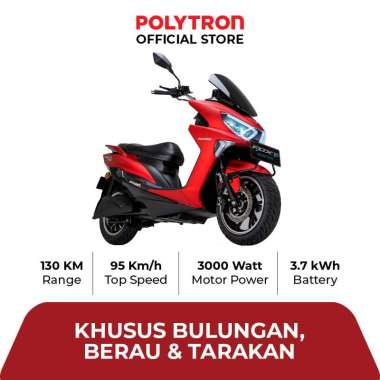 Subsidi Polytron Fox R Electric Sepeda Motor Listrik - OTR Bulungan, Berau, Tarakan Crimson Red Matt