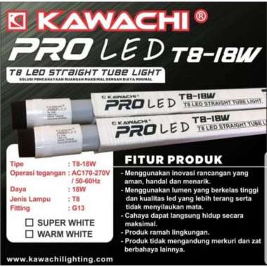LAMPU PRO LED T8 18W KAWACHI
