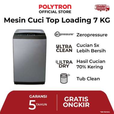 POLYTRON Mesin Cuci 1 Tabung Zeromatic Series Hijab 7 Kg - PAW 7029TS