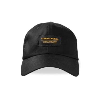 ETERNALWORKS POLO CAP WOVEN LABEL | BASEBALL CAP | TOPI PRIA - UNISEX HITAM