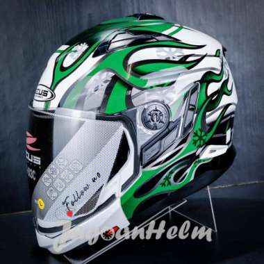 ZEUS HELM ZS613C AJ19 MODULAR | WHITE GREEN | ZS613 C MUZZLE L