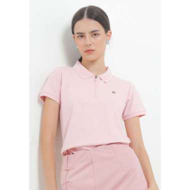 Hush Puppies Derary Polo Zipped Polo Shirt Wanita XXL Light Pink