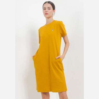 Hush Puppies Clara Tee Dress Wanita S Mustard