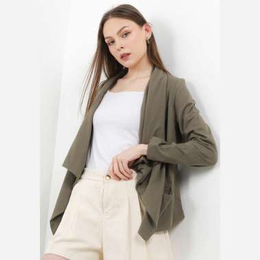 Hush Puppies Girfa Open Cardigan Wanita M Olive