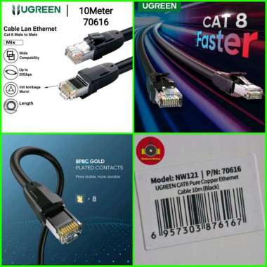 10M Ugreen Ethernet Cable cat8 cat.8 cat 8 70616 kabel internet LAN RJ45
