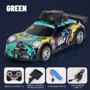 Mainan Anak Remote Control RC FPV Camera Car Hijau