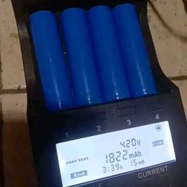 Baterai ukuran 18650 Real Capacity 1822 mAh Kapasitas Murni Batre Senter Powerbank