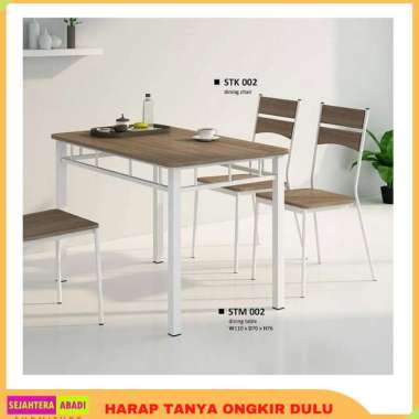 Meja Makan 4 Kursi Minimalis Siantano STM002, STK001, STK002 STK002