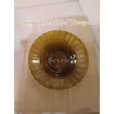 6 pcs PIRING KACA KECIL BENING TRANSPARAN COKLAT 6 inch/ PIRING ALAS TEH KOPI