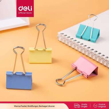 Deli Binder Clip / Klip Binder / Penjepit Kertas Warna Pastel 855XA 32mm, 24pcs