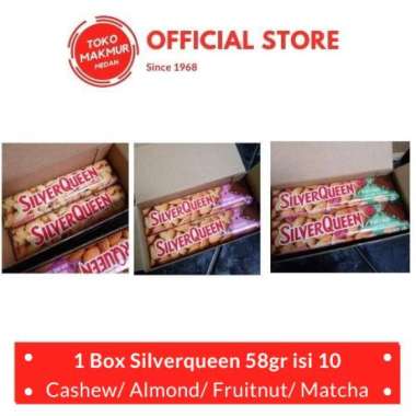 1 BOX SILVERQUEEN 55 GR ISI 10PCS - COKLAT MATCHA GREENTEA