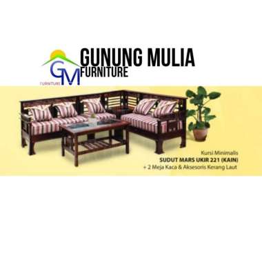Kursi Sofa Tamu Mewah Sofa Minimalis Sudut Mars Ukir 221 (Kain)