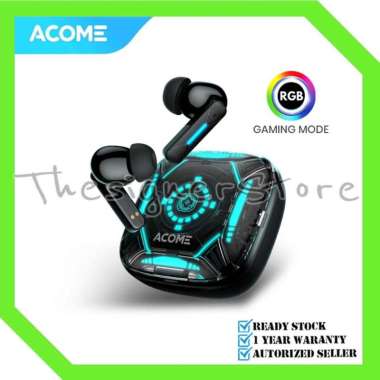 ACOME AT07 TWS Inpods RGB ANC Earphone Bluetooth 5.4 IPX4 Waterproof - Garansi Resmi 1 Tahun AT07 Bl