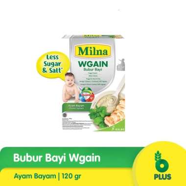 Milna Bubur Bayi WGAIN 120gr - Bubur Penambah Berat Badan Ayam Bayam 6m+