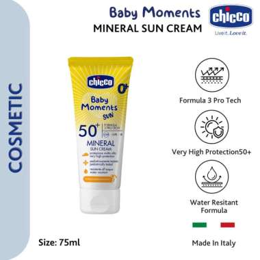 CHICCO Baby Moments SPF 50+ Mineral Sun Cream / Krim Tabir Surya Bayi / Baby Sunscreen Sunblock