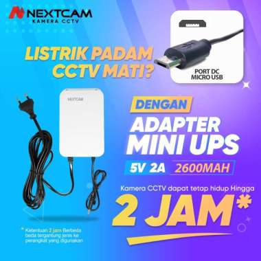 Nextcam Smart Portable Mini UPS 5V2A Adaptor UPS 5Volt CCTV microUSB