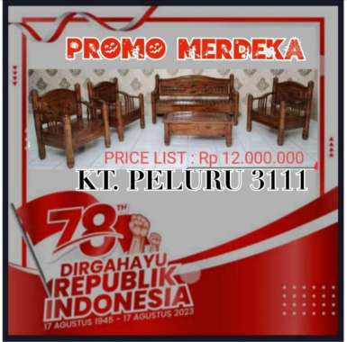 Kursi Tamu Kayu Jati Jepara Peluru 3111
