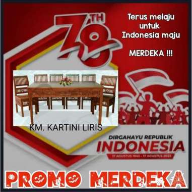 Meja makan jati jepara kartini liris