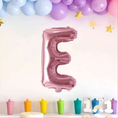 OEM ONE-C390 Balon Foil Huruf Pink A-Z Balon Huruf Polos Alphabet / Balon Ulang Tahun Perlengkapan U
