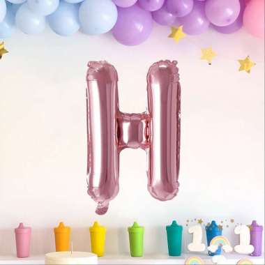 OEM ONE-C390 Balon Foil Huruf Pink A-Z Balon Huruf Polos Alphabet / Balon Ulang Tahun Perlengkapan U