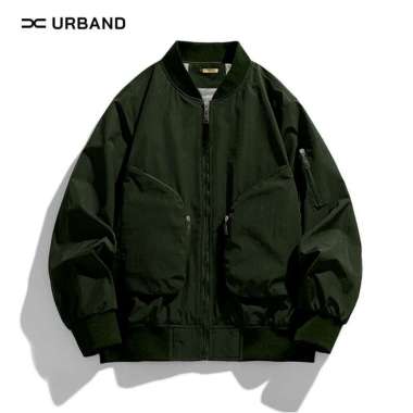 X Urband Absolute Jaket Bomber Parasut Crinkle Pria - Wanita L Hitam