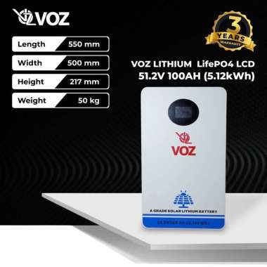 Voz Baterai LiFePO4 51.2V 100Ah Wall Mounted LCD/VOZ BATTERY LITHIUM LIFEPO4 100AH 51.2V
