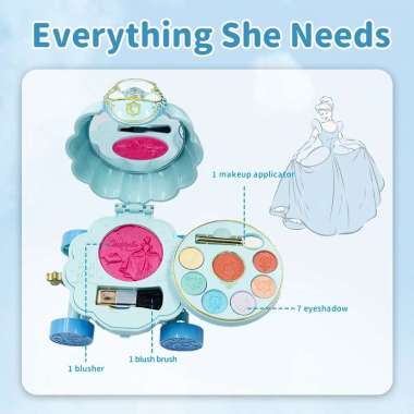 DISNEY Princess Series Makeup With Case Set 6Pcs - Makeup Anak Disney Princess Series - BPOM CINDERE