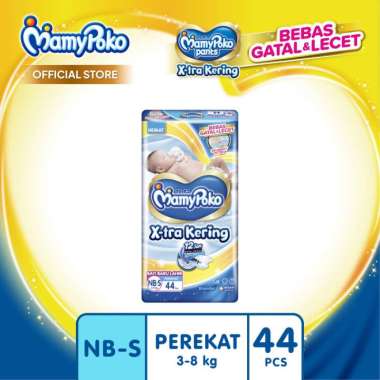 Pampers MamyPoko Perekat X-tra Kering - NB-S 44 - Popok Perekat Newborn Bayi Baru Lahir (1 Ball isi 
