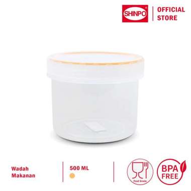 SHINPO Toples Plastik Ukuran M 500 ML Tempat Cemilan Food Storage Wadah Makanan SIP-351M Orange