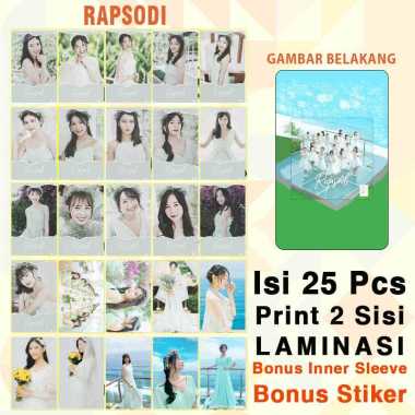 Photocard JKT48 x Japota Set 25 Pcs Laminasi Muka Glossy 2 Sisi Bolak Balik RAPSODI YANG INDAH