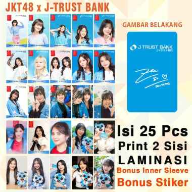 Photocard JKT48 x Japota Set 25 Pcs Laminasi Muka Glossy 2 Sisi Bolak Balik JKT48 X JTRUST BANK