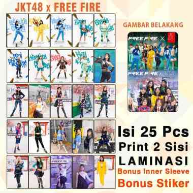 Photocard JKT48 x Japota Set 25 Pcs Laminasi Muka Glossy 2 Sisi Bolak Balik JKT48 X FREE FIRE