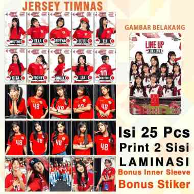Photocard JKT48 x Japota Set 25 Pcs Laminasi Muka Glossy 2 Sisi Bolak Balik JKT48 JERSEY TIMNAS