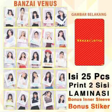 Photocard JKT48 x Japota Set 25 Pcs Laminasi Muka Glossy 2 Sisi Bolak Balik JKT48 BANZAI VENUS