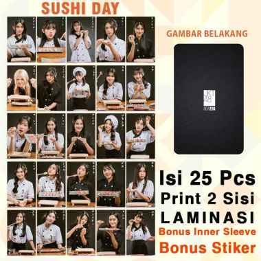 Photocard JKT48 x Japota Set 25 Pcs Laminasi Muka Glossy 2 Sisi Bolak Balik JKT48 SUSHI DAY