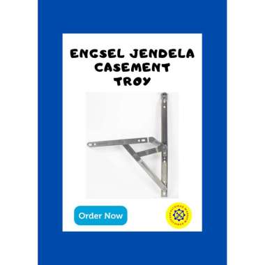 Engsel Casement Jendela Aluminium & Kayu Stainless Anti Karat TROY 16 Inch