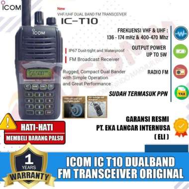ICOM Ic T10 DualBand IP67 Radio Ht Icom T10 T-10 Frekuensi Dual band Radio FM Waterproof Original