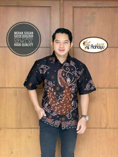 MERAK SOGAN Kemeja Batik Pria Lengan Pendek Batik Katun Primisima XXL