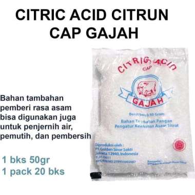 citrid acid citrun cap gajah 1pak (20x50g)