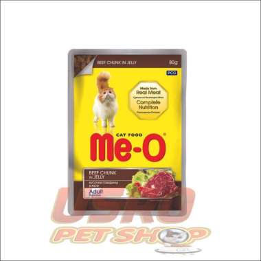 Meo Pouch 85gr Beef Chunk - Makanan Kucing Basah