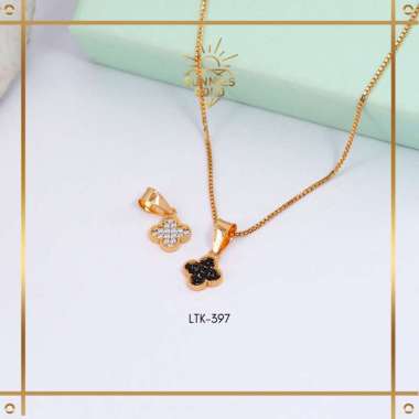 LIONTIN CLOVER PERMATA LIONTIN EMAS ASLI KADAR 8K (375) LIONTIN CLOVER PERMATA MINIMALIS LTK 397 HIT