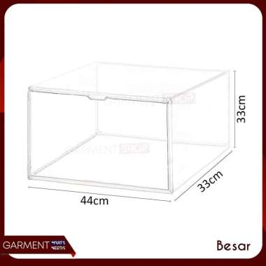 Display Box Acrylic Transparan Storage Tempat Penyimpanan Tas Sepatu Kotak Bening Kosmetik Aesthetic