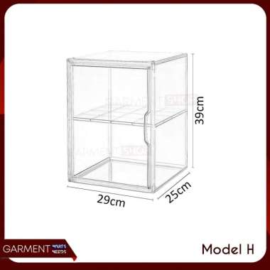 Display Box Acrylic Transparan Storage Tempat Penyimpanan Tas Sepatu Kotak Bening Kosmetik Aesthetic